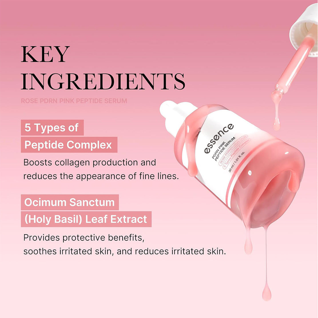 Cross-Border New Product Pink Peptide Collagen Ampoule Essence Pdrn Pink Peptlde Serum