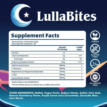 Lulla Sleep Gummies for Natural Sleep Support - 60 Gummies